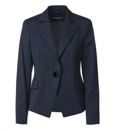 Emporio Armani Navy Blue Slim Fit Notch Lapel Blazer