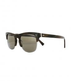 Dolce & Gabbana Metal Brown Striped Sunglasses