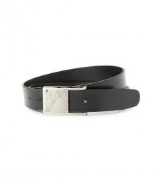 Versace Collection Black Medusa Buckle Leather Belt