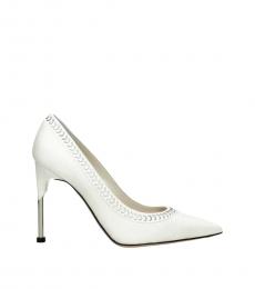 Alexander McQueen White Leather Heels