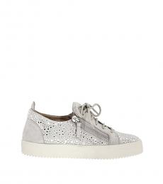 Giuseppe Zanotti Silver Strass Embellished Sneakers