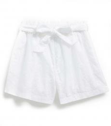 Ralph Lauren Girls White Eyelet Paperbag Short