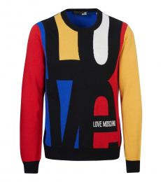 Love Moschino Multicolor Allover Logo Sweater