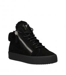 Black Velvet Hi Top Sneakers