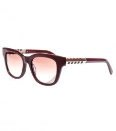 Tod's Burgundy-Brown Gradient Sunglasses