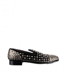 Dolce & Gabbana Black Studded Velvet Loafers