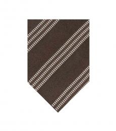 Brown Diagonal Striped Tie