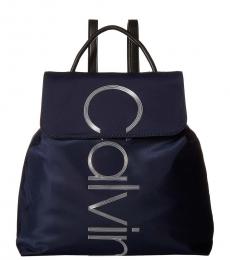Calvin Klein Navy Blue Mallory Medium Backpack