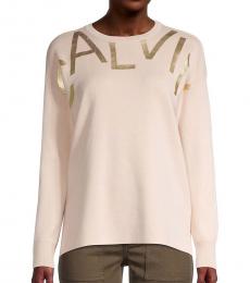 Calvin Klein Light Pink Graphic Cotton Sweater