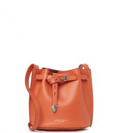 Peach Solid Mini Bucket Bag