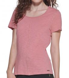DKNY Light Pink Scoop Neck T-Shirt