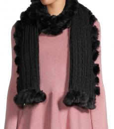 Vince Camuto Black Cable-Knit Scarf