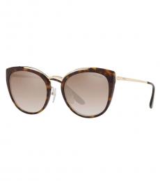 Prada Brown Tortoise Square Sunglasses