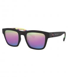 Armani Exchange Black Matte Square Sunglasses