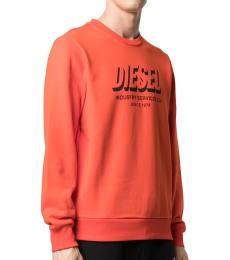 Diesel Orange Crew Neck Sweatshirt