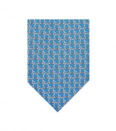 Light Blue Gancini Pattern Tie
