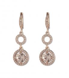 Rose Gold Open Pave Drop Earrings