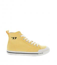 Diesel Yellow Logo High Top Sneakers