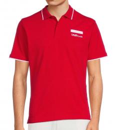 Cavalli Class Red Logo Tipped Polo
