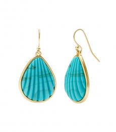 Lucky Brand Golden Turquoise Shell Earrings