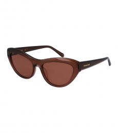 Ferragamo Brown Cat Eye Sunglasses