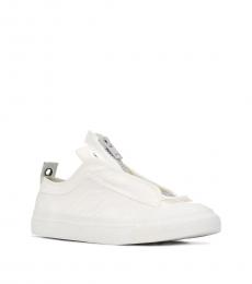 White Front Zip Sneakers