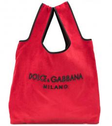 Dolce & Gabbana Red Shopping Large Tote