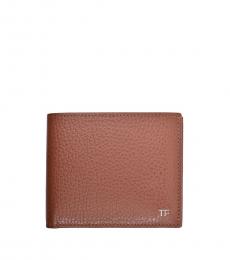 Tom Ford Brown Bi-Fold Silver Logo Wallet