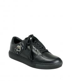 Versace Collection Black Side Logo Buckle Sneakers