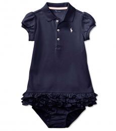 Ralph Lauren Baby Girls French Navy Cupcake Dress