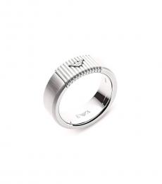 Emporio Armani Silver Logo Band Ring