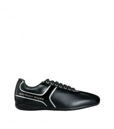 Versace Collection Black Leather Sneakers