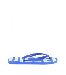 Diesel Blue Logo Rubber Flip-Flops