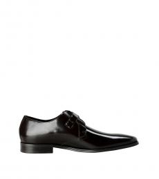 Versace Collection Brown Polished Leather Dress Shoes