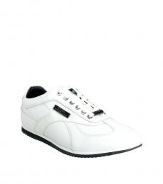 Versace Collection White Side Logo Plaque Sneakers