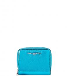 Karl Lagerfeld Blue Metallic Wallet