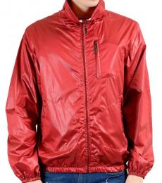 Red Full Zip Windbreaker Jacket