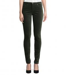 AG Adriano Goldschmied Green Legging Velvet Skinny Jeans