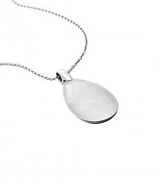 Silver Faceted Crystal Teardrop Necklace
