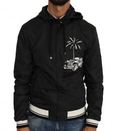 Dolce & Gabbana Black Palm Car Windbreaker Jacket