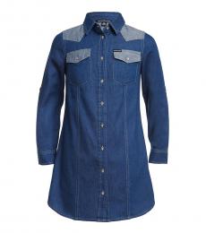 Calvin Klein Little Girls Indigo Shirt Dress