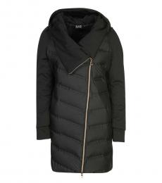 Emporio Armani Black Twoway Zipper Hooded Jacket