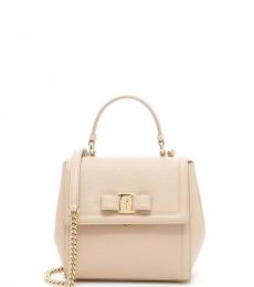 Salvatore Ferragamo Beige Carrie Mini Satchel