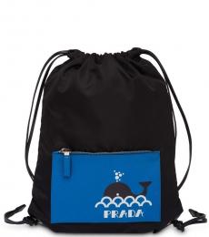 Prada Black Drawstring Large Backpack