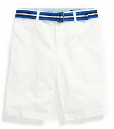 Ralph Lauren Little Boys White Slim Fit Belted Chino Shorts