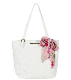 Betsey Johnson White XO Aaliya Shopper Medium Tote