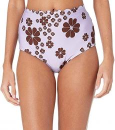 Kate Spade Frozen Lilac High-Waisted Bikini Bottoms