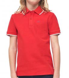 Calvin Klein Little Boys Racing Red Pique Polo