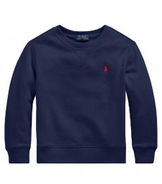 Little Boys Cruise Navy Cotton-Blend-Fleece Sweatshirt