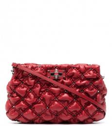 Valentino Garavani Red Spikeme Large Crossbody Bag
